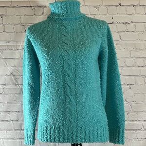 🟢VTG Empire knit Torquoise Turtlekneck M